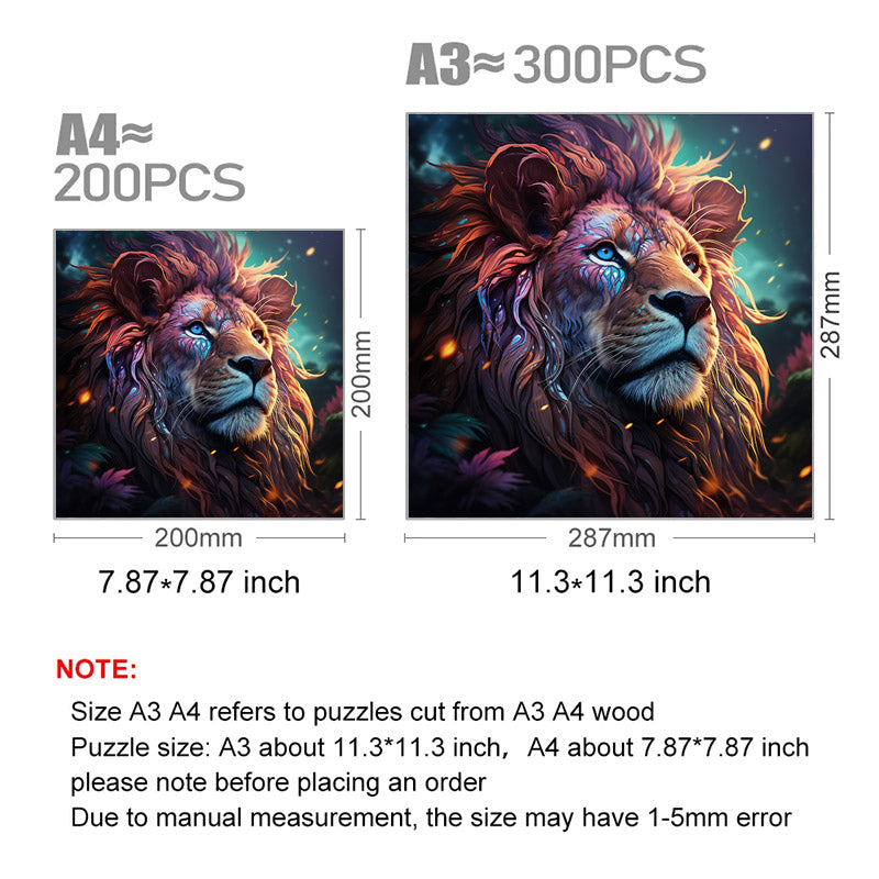 Colorful Lion In Space  - Wooden Jigsaw Puzzle - image 2