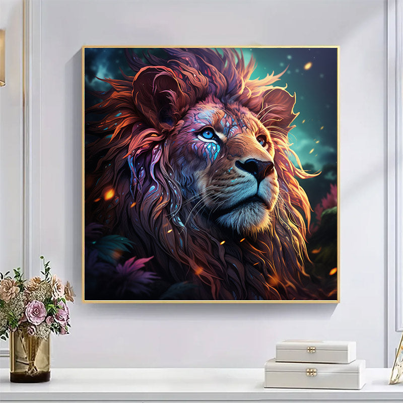 Colorful Lion In Space  - Wooden Jigsaw Puzzle - image 4