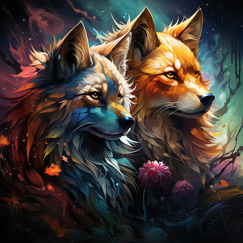 Mother and Father Wolf  - Wooden Jigsaw Puzzle - A3  - Wooden Gift Packaging - image 0