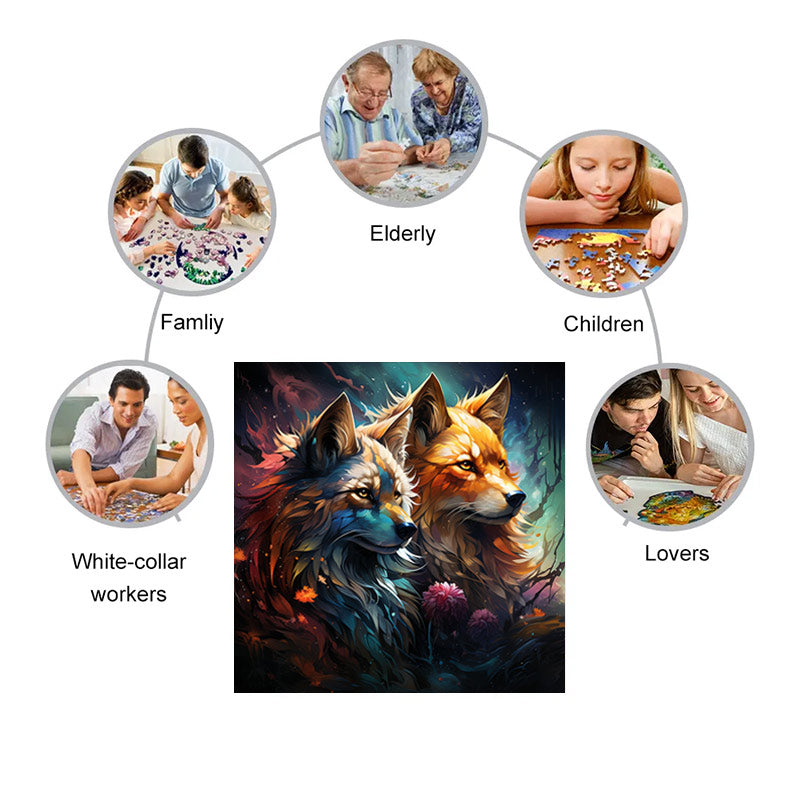 Mother and Father Wolf  - Wooden Jigsaw Puzzle - image 3