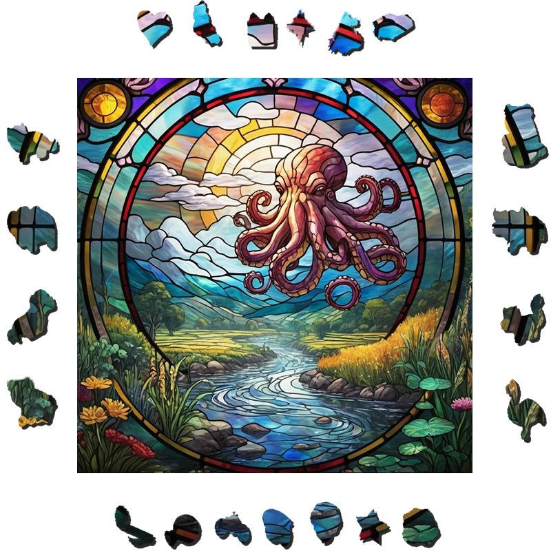 Vibrant Octopus  - Wooden Jigsaw Puzzle - image 1