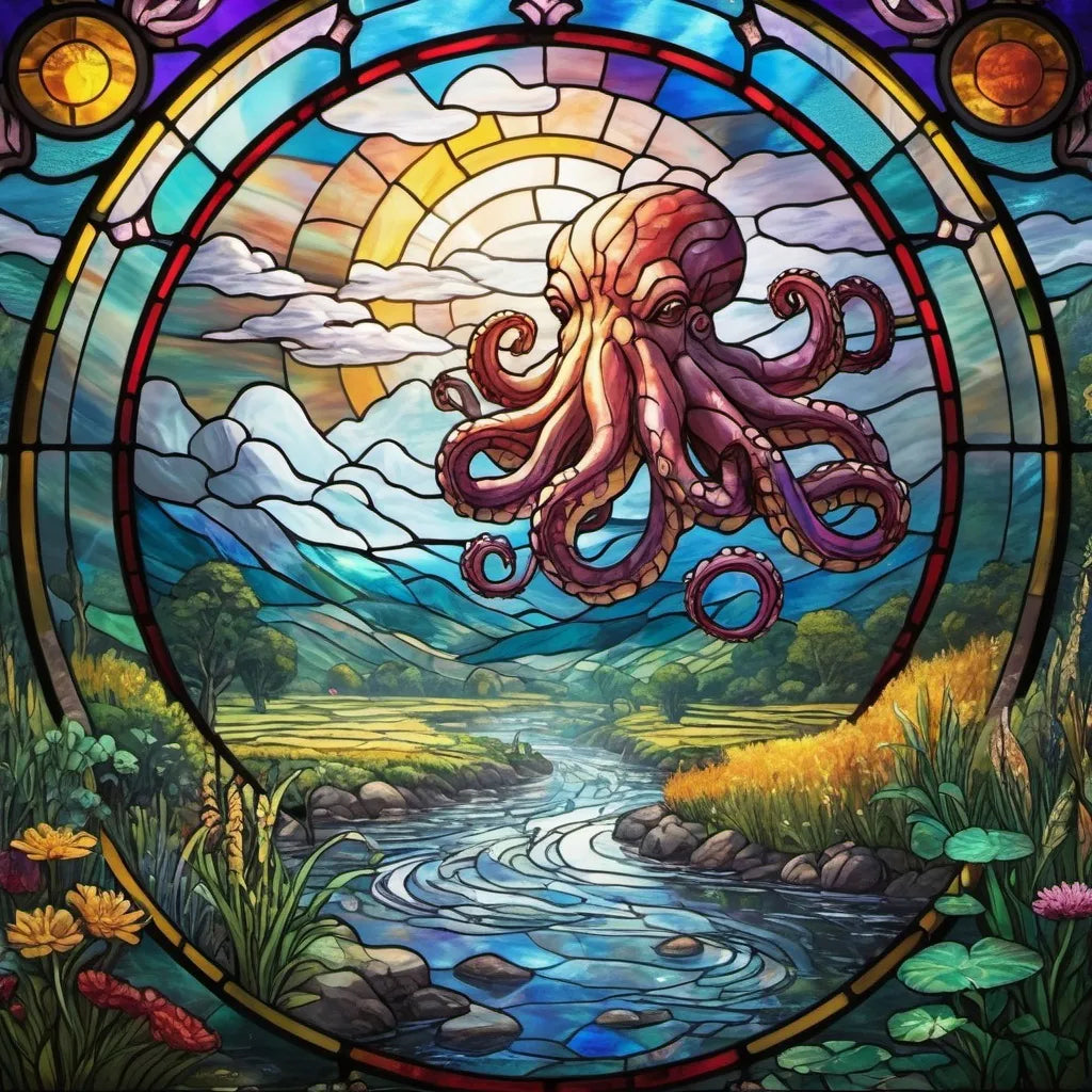 Vibrant Octopus  - Wooden Jigsaw Puzzle - A3  - image 0