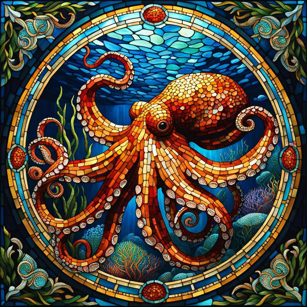 Octopus Mosaic - Wooden Jigsaw Puzzle - A3  - Wooden Gift Packaging - image 0