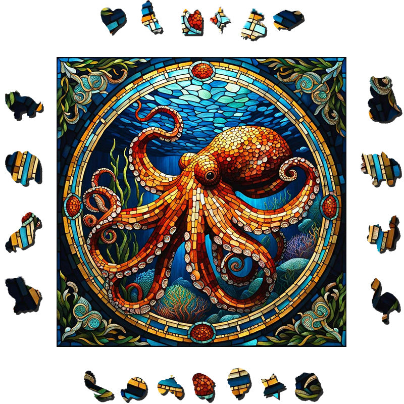 Octopus Mosaic - Wooden Jigsaw Puzzle - image 1