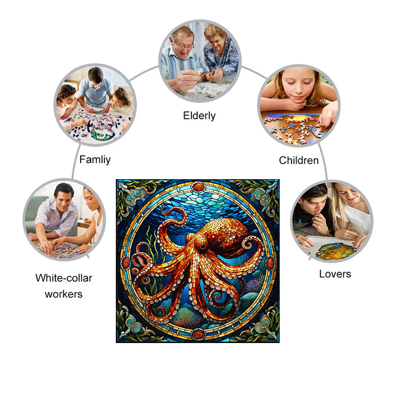 Octopus Mosaic - Wooden Jigsaw Puzzle - image 3