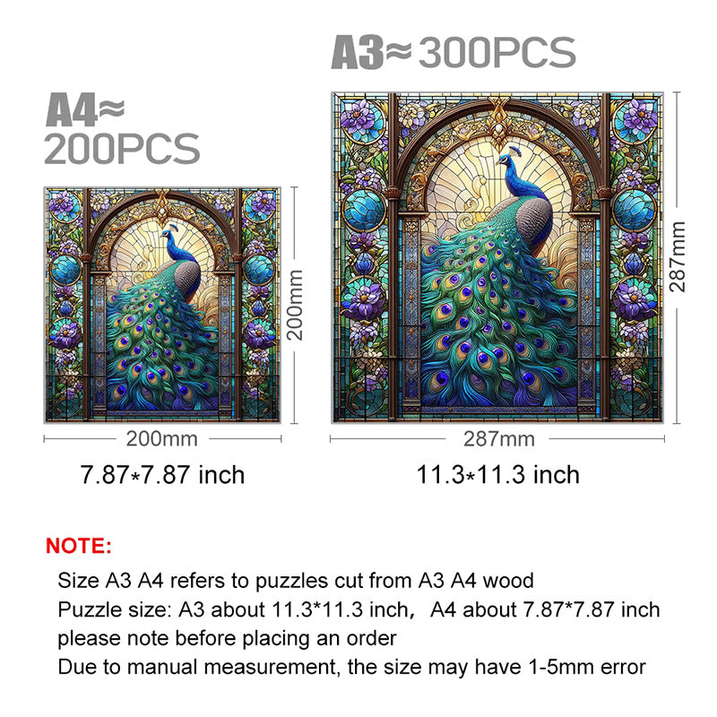 Emerald Jewel-like Green Peacock - Wooden Jigsaw Puzzle - image 2