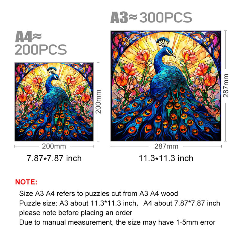 Graceful Vibrant Peacock - Wooden Jigsaw Puzzle - image 2