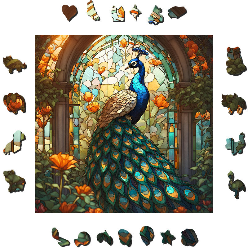 Noble Peacock - Wooden Jigsaw Puzzle - image 1
