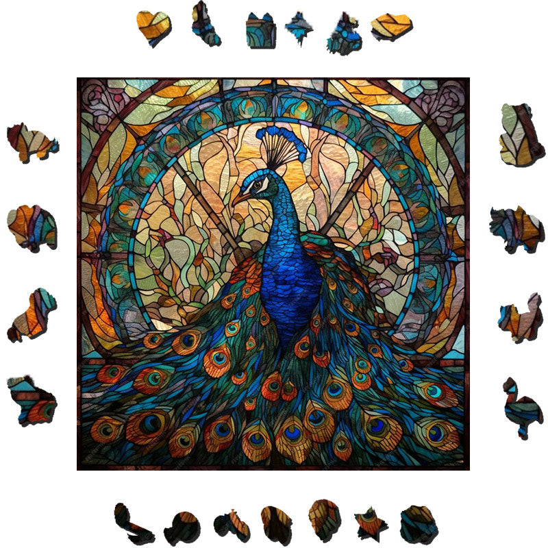 Natures Jewel Peacock Bird - Wooden Jigsaw Puzzle - image 1