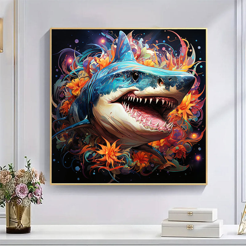 Shark Emerges From Flowers - Wooden Jigsaw Puzzle - image 4