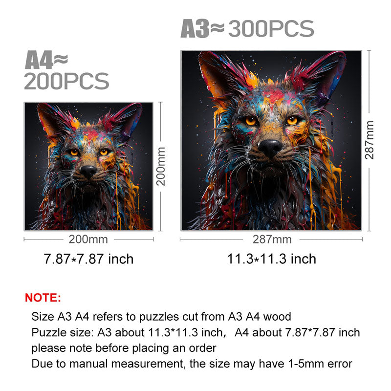 Painted Wolf - Wooden Jigsaw Puzzle - image 2