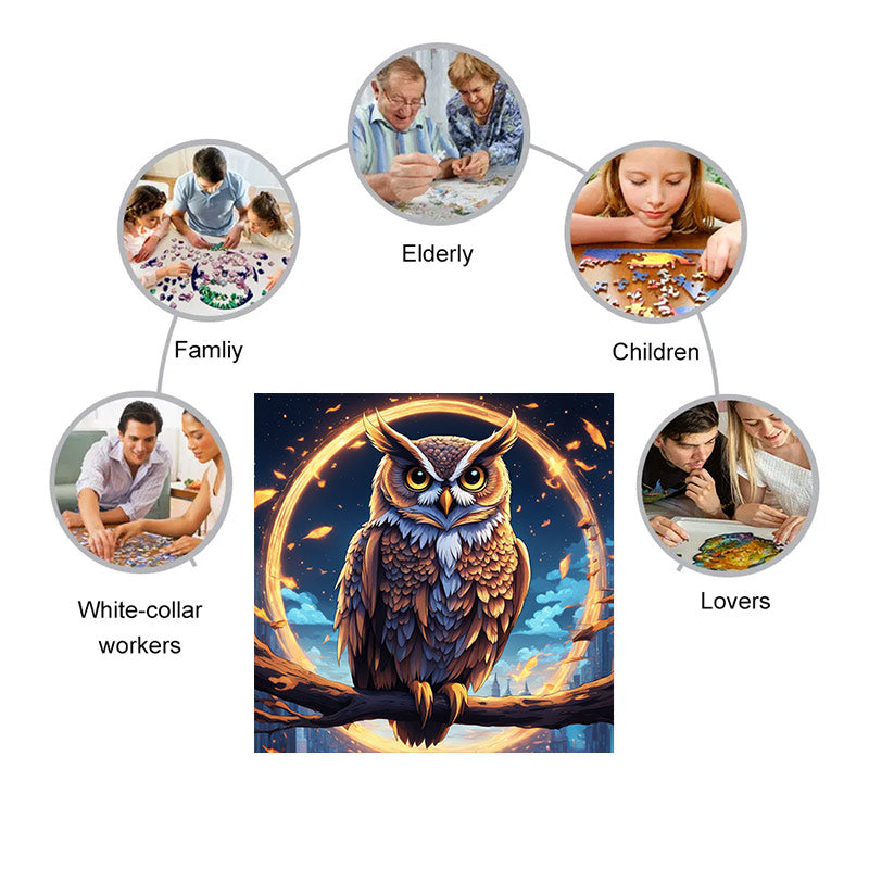 Night Owl - Wooden Jigsaw Puzzle - image 3