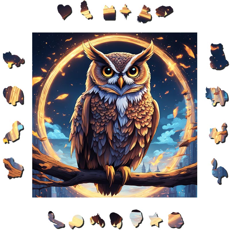 Night Owl - Wooden Jigsaw Puzzle - image 1