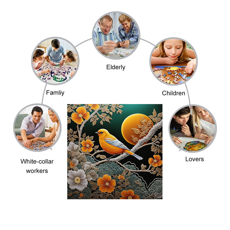 Sunshine Bird Embraced By Float  - Wooden Jigsaw Puzzle - image 3