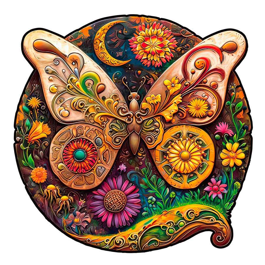 Baroque Butterfly - Wooden Jigsaw Puzzles - A3 - image 0