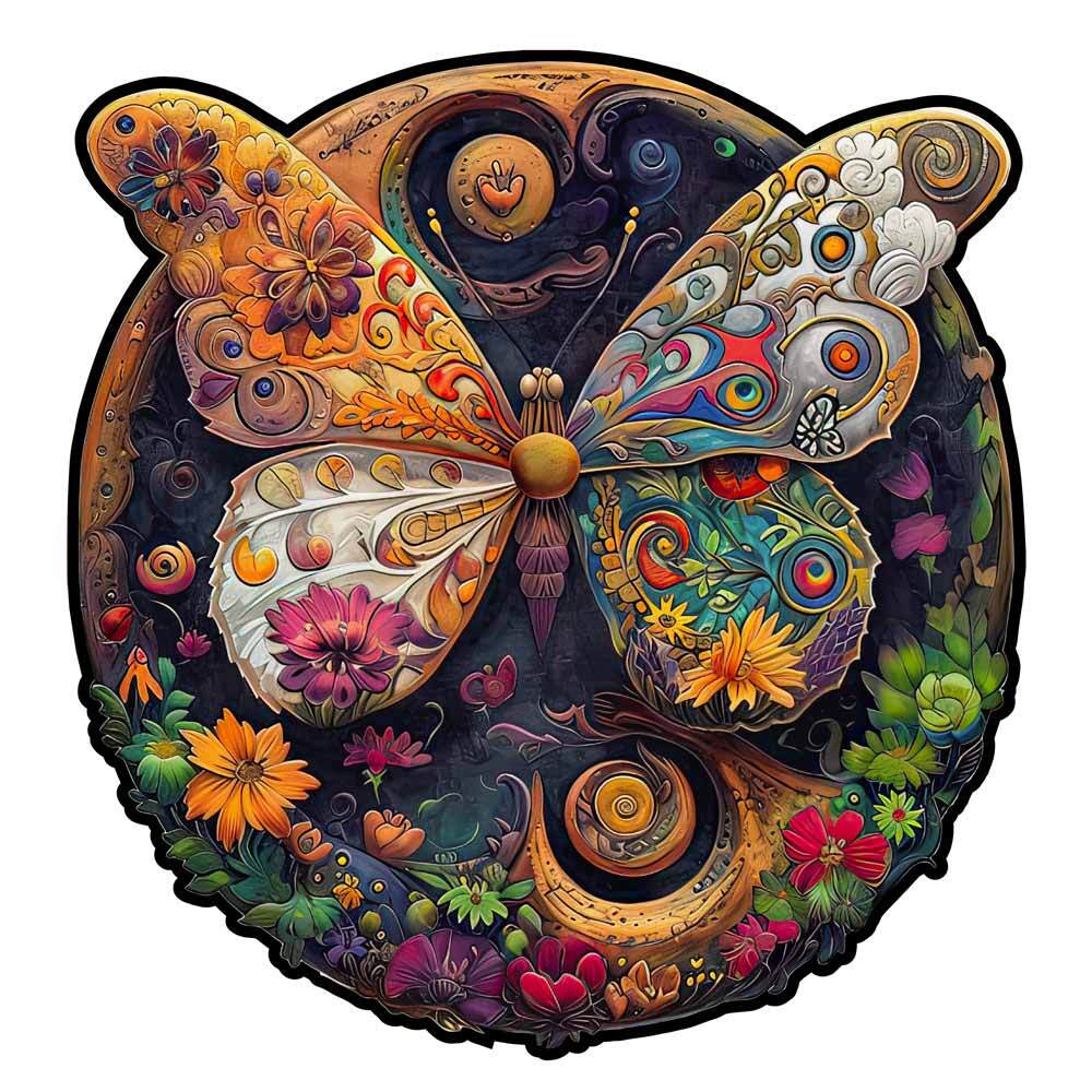 Mosaic Butterfly - Wooden Jigsaw Puzzles - A3 - image 0