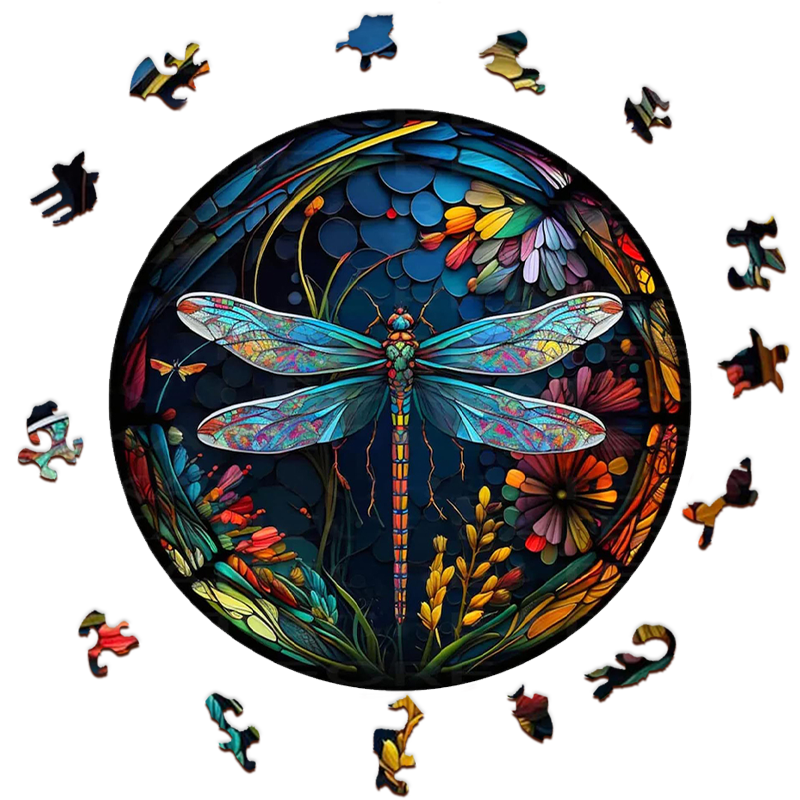 Garden Dragonfly - Wooden Jigsaw Puzzle - image 1