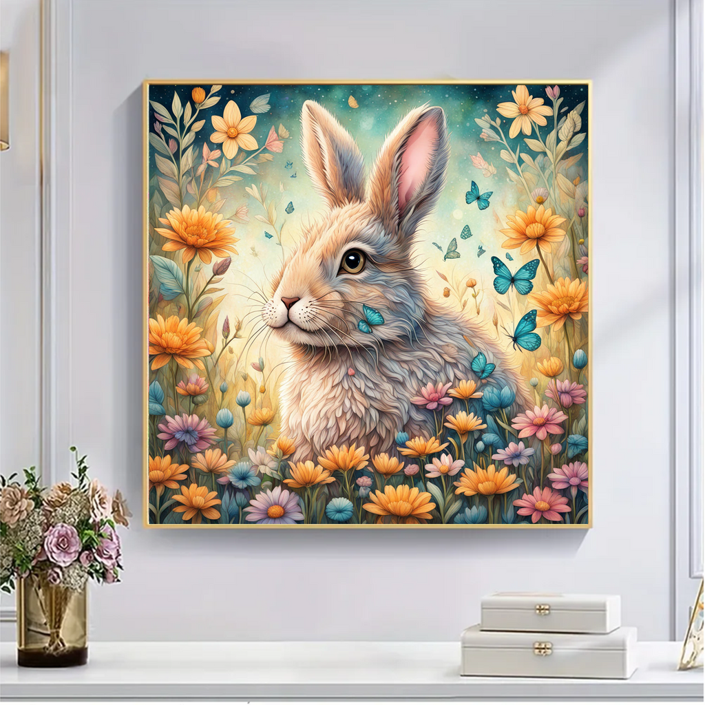 Rabbit Among Butterflies And Flowers - Wooden Jigsaw Puzzle - image 4