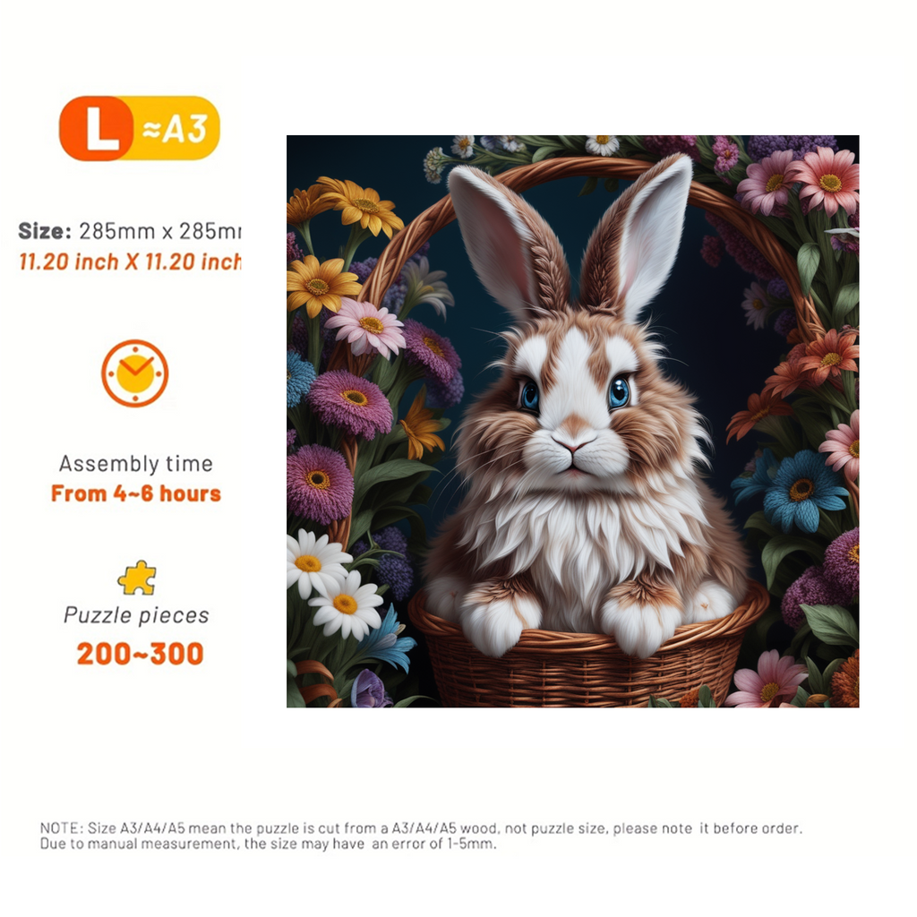 Rabbit With Sapphire Eyes - Wooden Jigsaw Puzzle - image 3