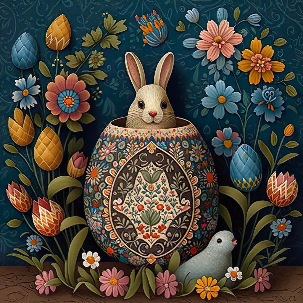 Bunny among Easter eggs - Wooden Jigsaw Puzzle - A3  - Wooden Gift Packaging - image 0