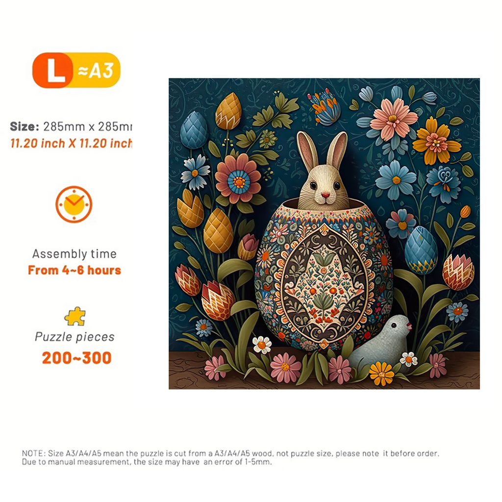 Bunny among Easter eggs - Wooden Jigsaw Puzzle - image 3