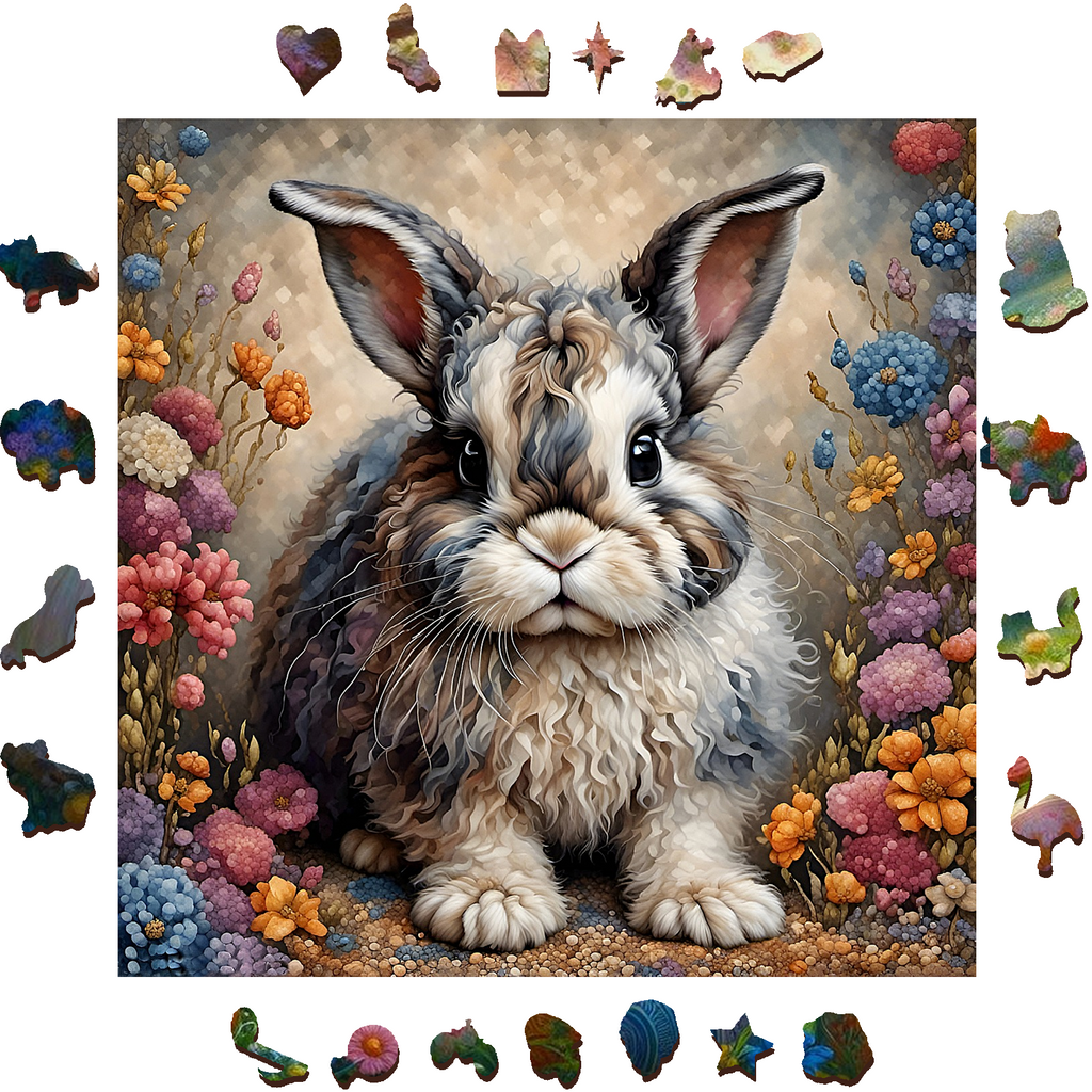 Vintage Garden Rabbit Sign - Wooden Jigsaw Puzzle - image 1