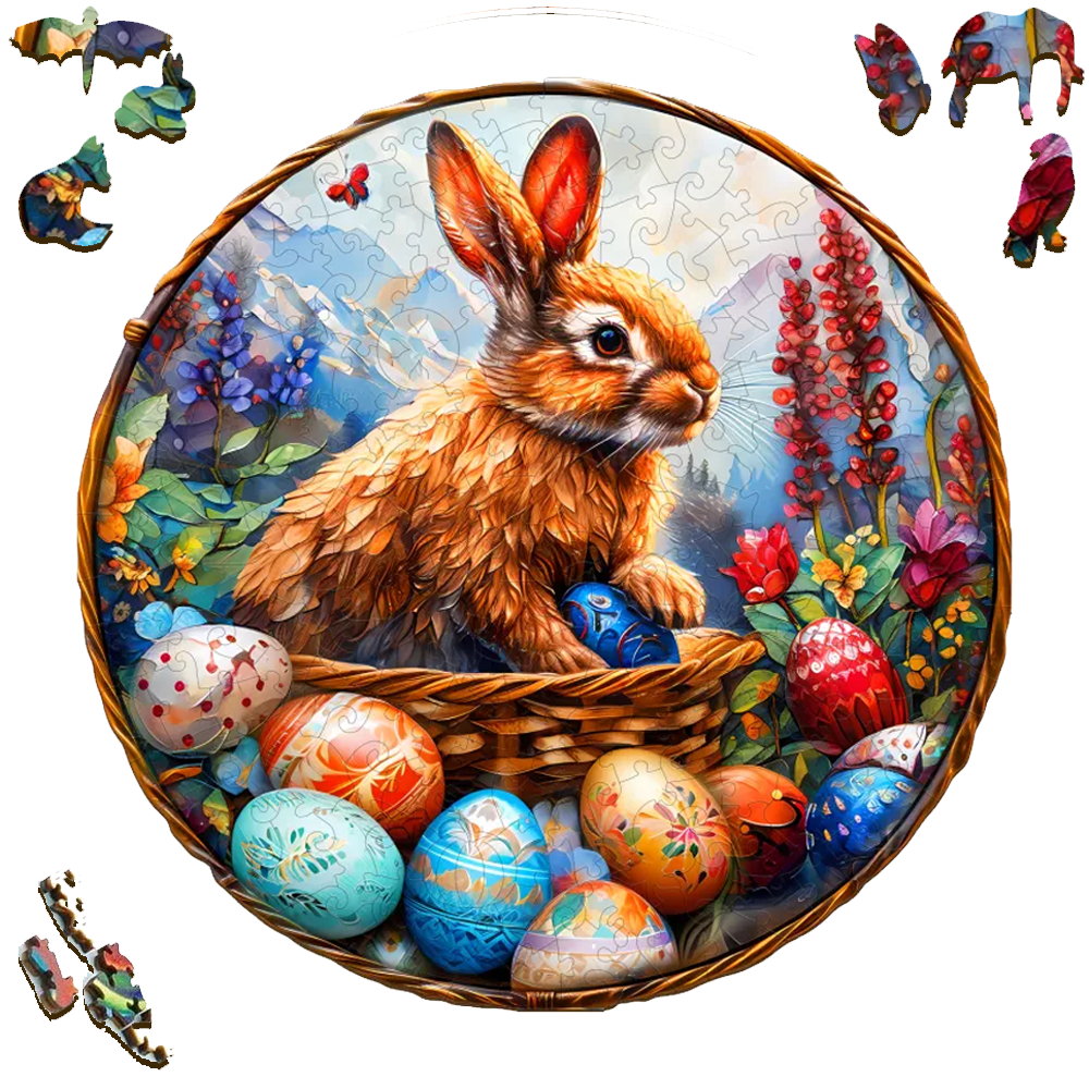 Easter Bunny - Wooden Jigsaw Puzzle - image 1