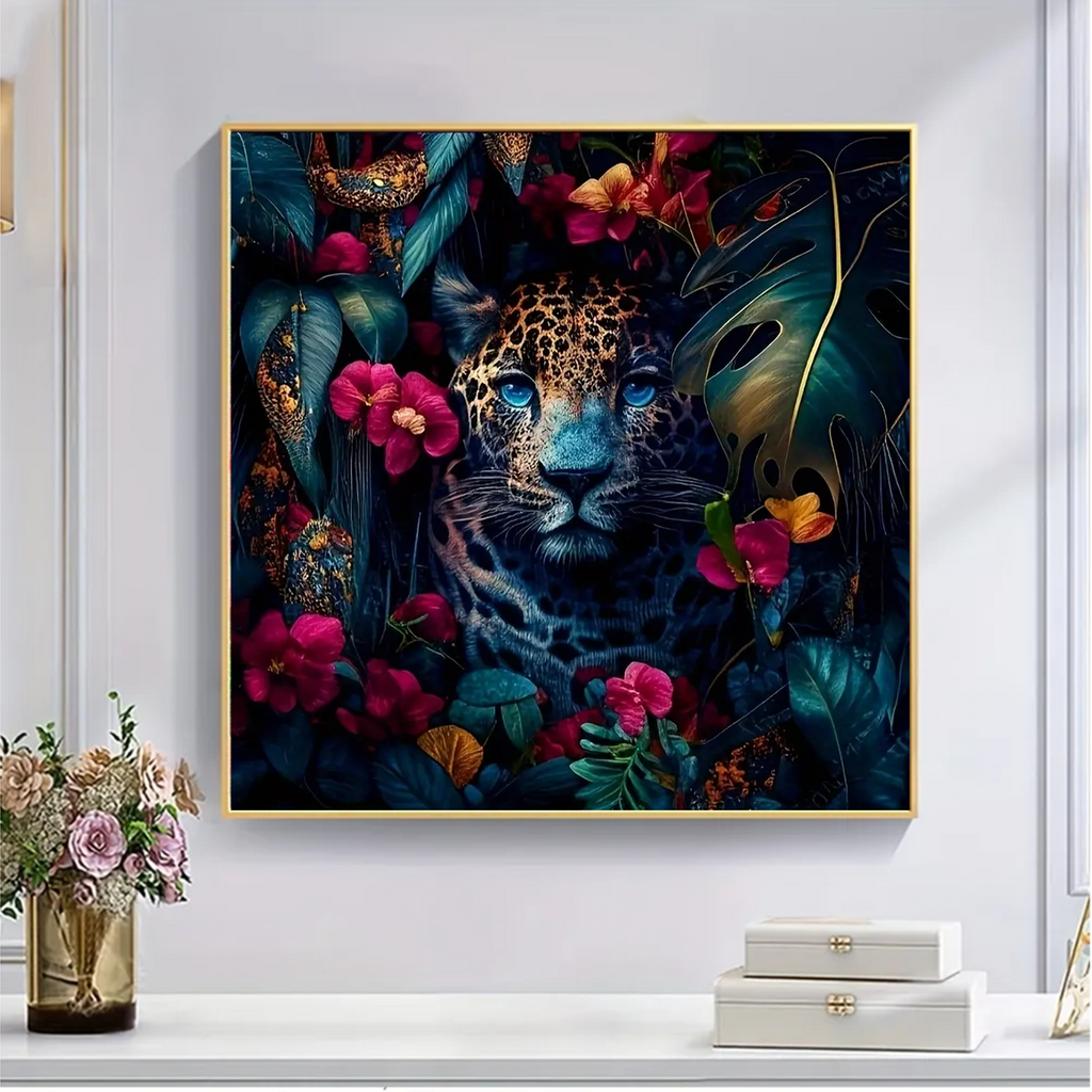 Leopard Among The Dark Flowers - Wooden Jigsaw Puzzle - image 4