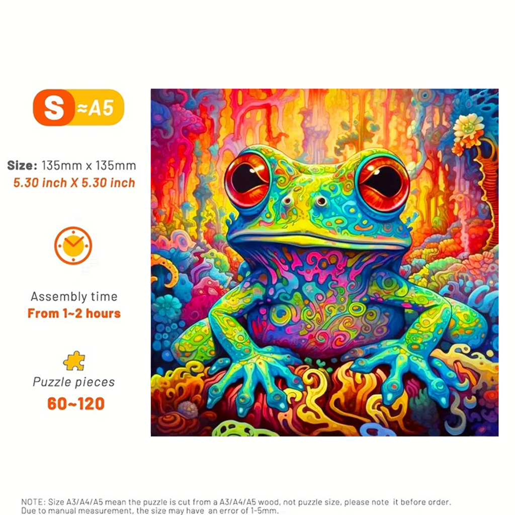 Psychedelic Kambo Frog - Wooden Jigsaw Puzzle - image 2