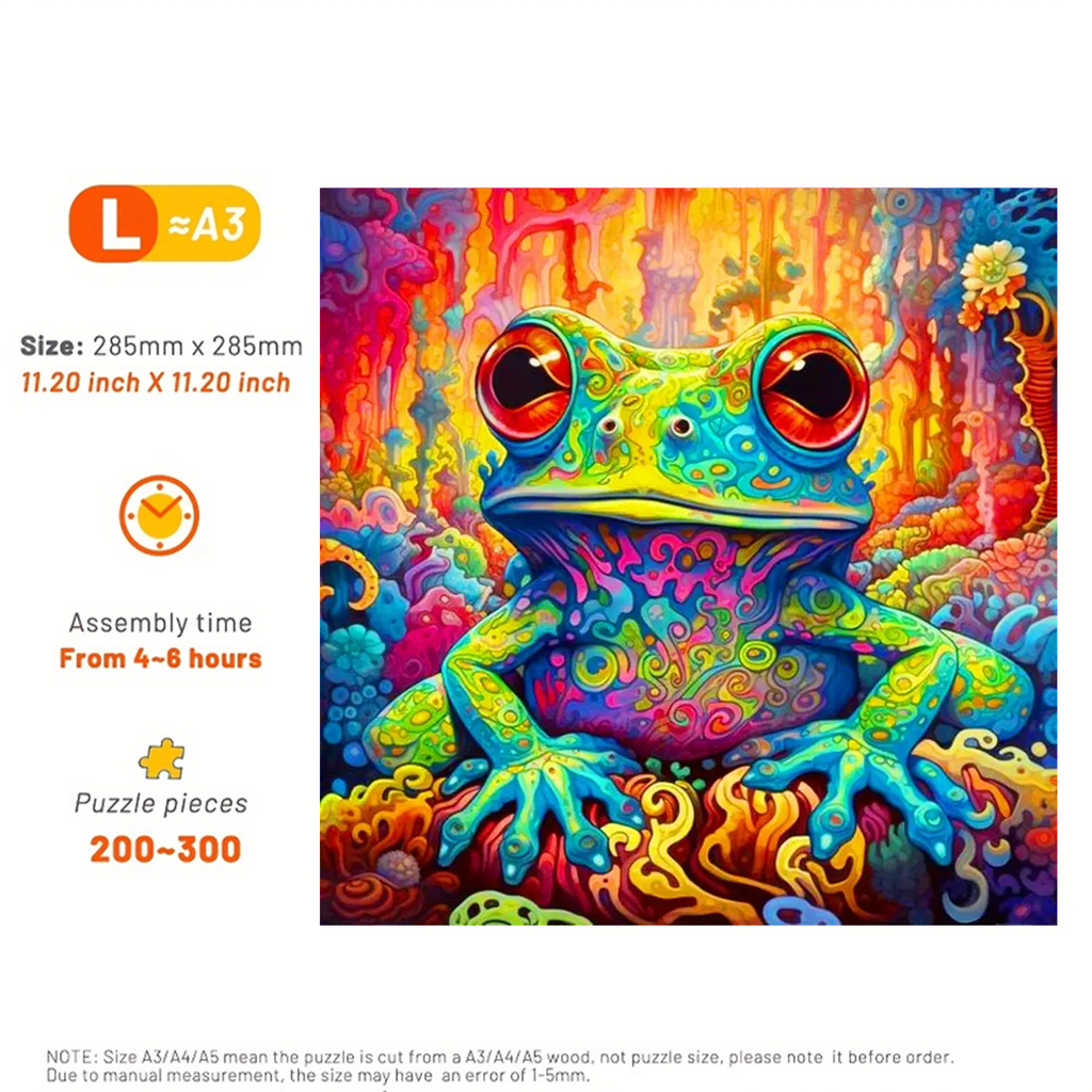 Psychedelic Kambo Frog - Wooden Jigsaw Puzzle - image 3