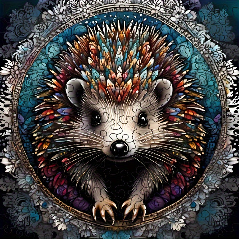 Unique Hedgehog - Wooden Jigsaw Puzzle - A2 (500 PCS) - Wooden Gift Packaging - image 0