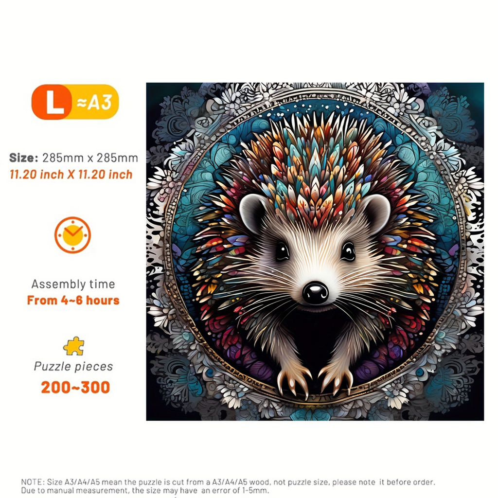 Unique Hedgehog - Wooden Jigsaw Puzzle - image 3