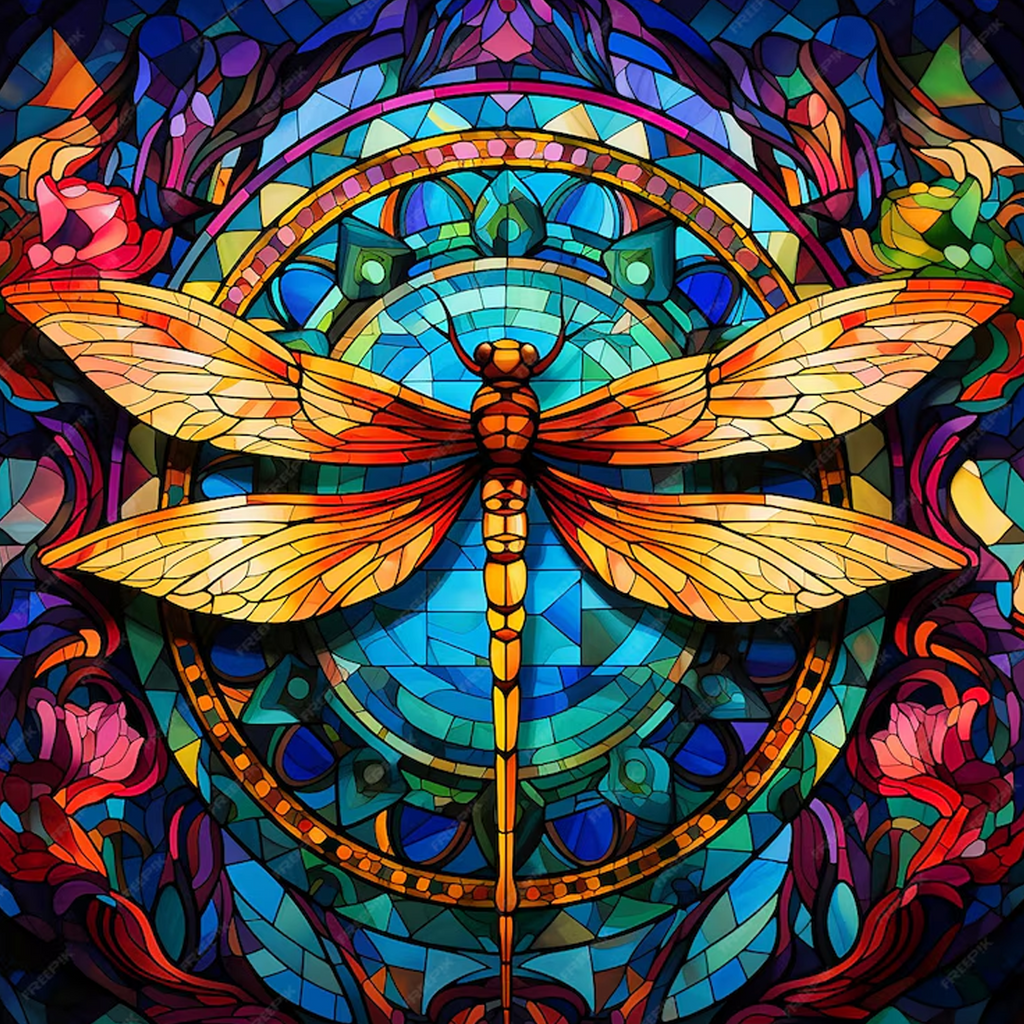 Dragonfly & A Kaleidoscope of Colors - Wooden Jigsaw Puzzle - A3  - Wooden Gift Packaging - image 0