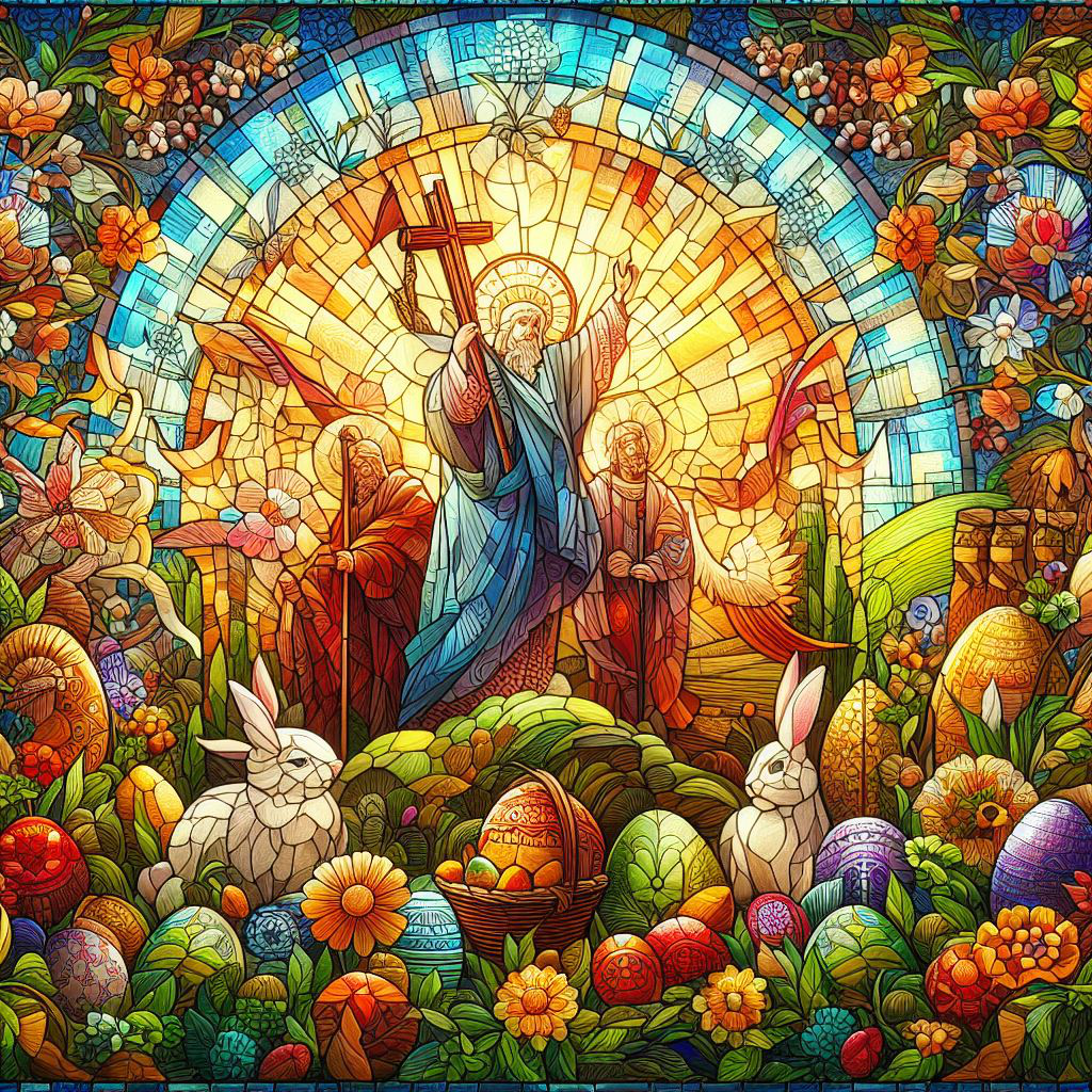Happy Easter Cross & Jesu -   Jigsaw Puzzle - A3  - image 0