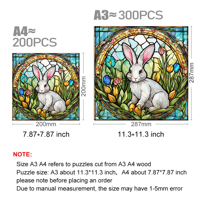  Easter Spring Bunny and Flowers - Wooden Jigsaw Puzzle - image 2