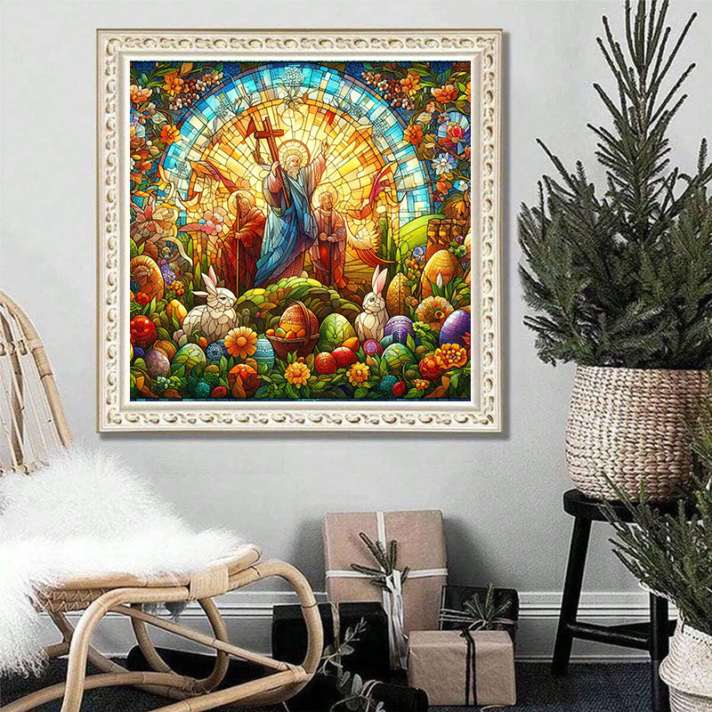 Happy Easter Cross & Jesu -   Jigsaw Puzzle - image 3