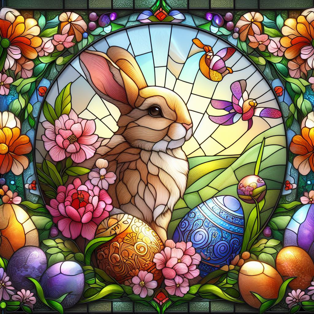 Spring Easter Bunny & Egg - Wooden Jigsaw Puzzle - A3  - image 0