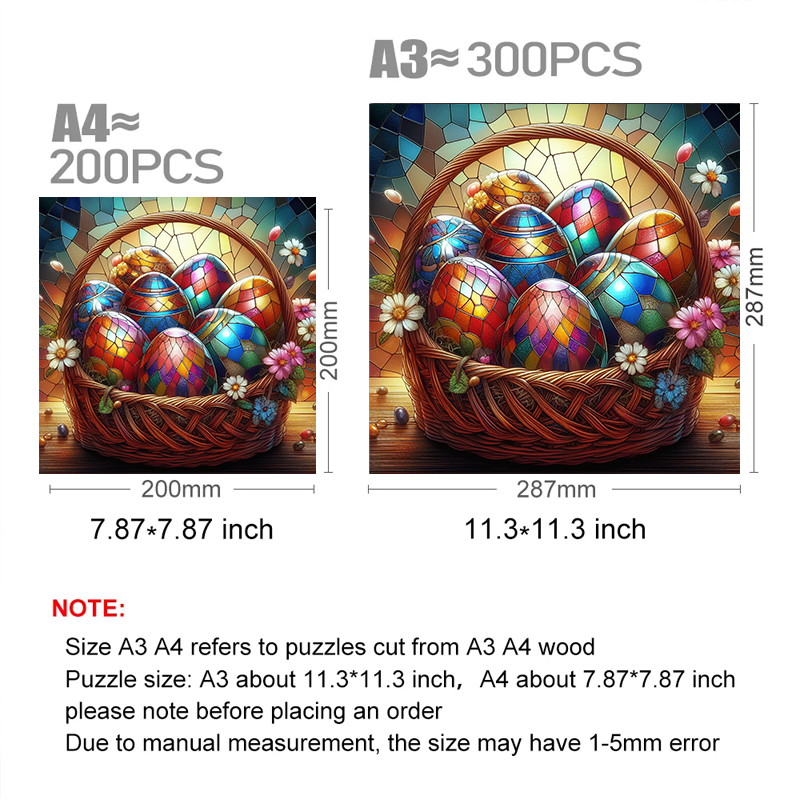 Easter Egg In Basket - Wooden Jigsaw Puzzle - image 3