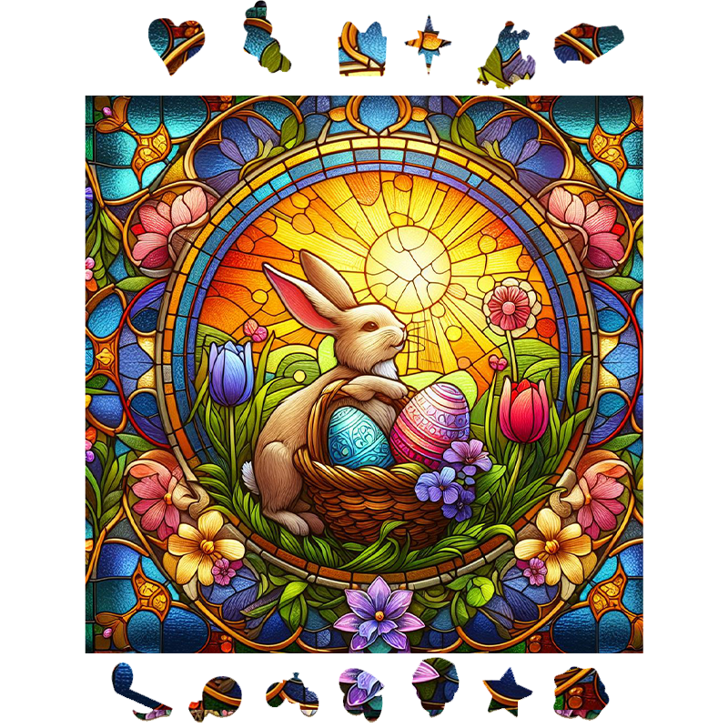Easter Bunny And Egg Hunt - Wooden Jigsaw Puzzle - image 1