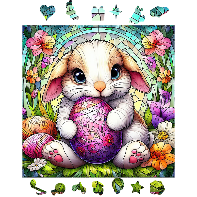 Home Garden Easter Bunny - Wooden Jigsaw Puzzle - image 1