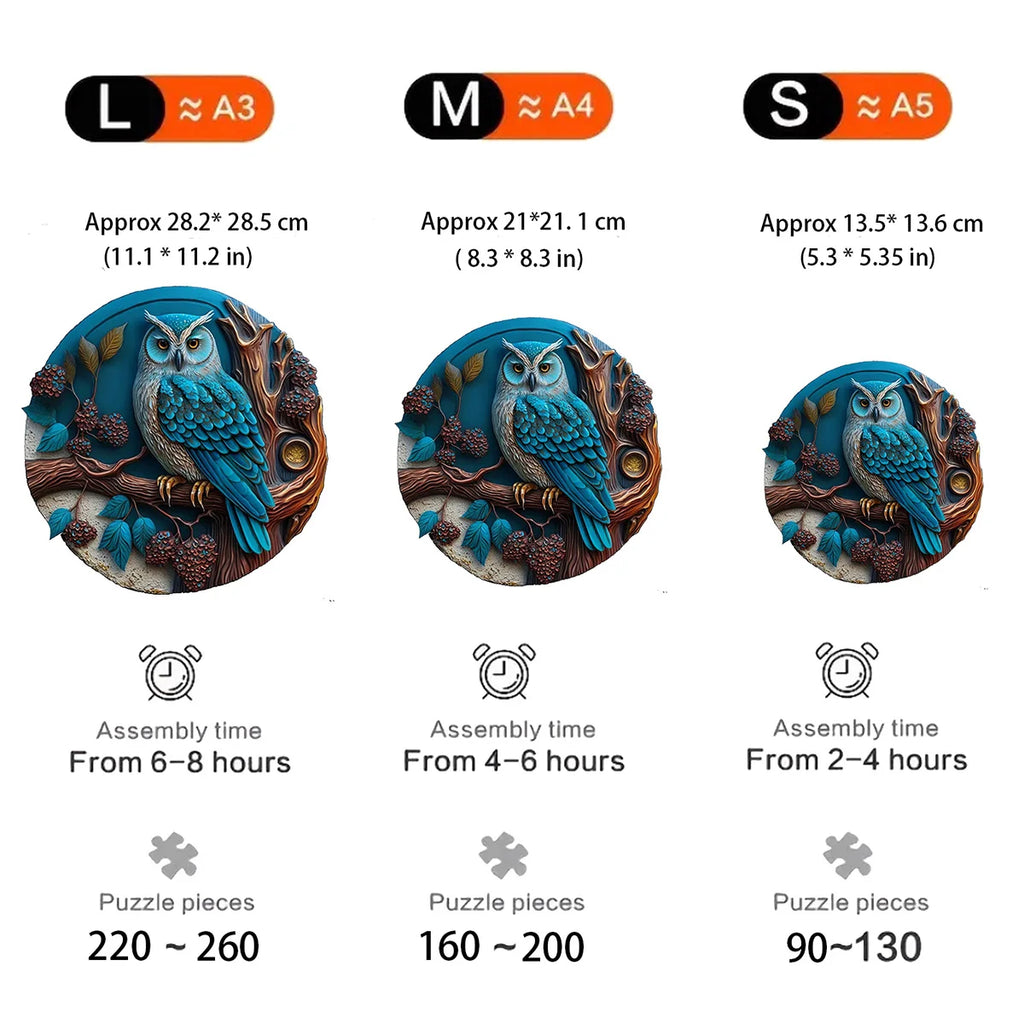 Blue Owl - Wooden Jigsaw Puzzle - image 2