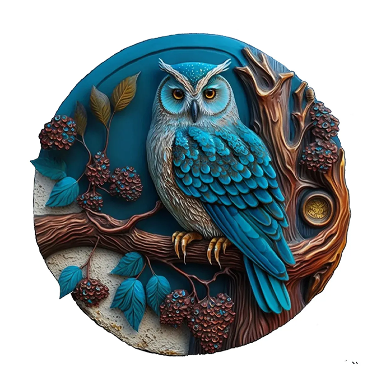Blue Owl - Wooden Jigsaw Puzzle - A3  - image 0