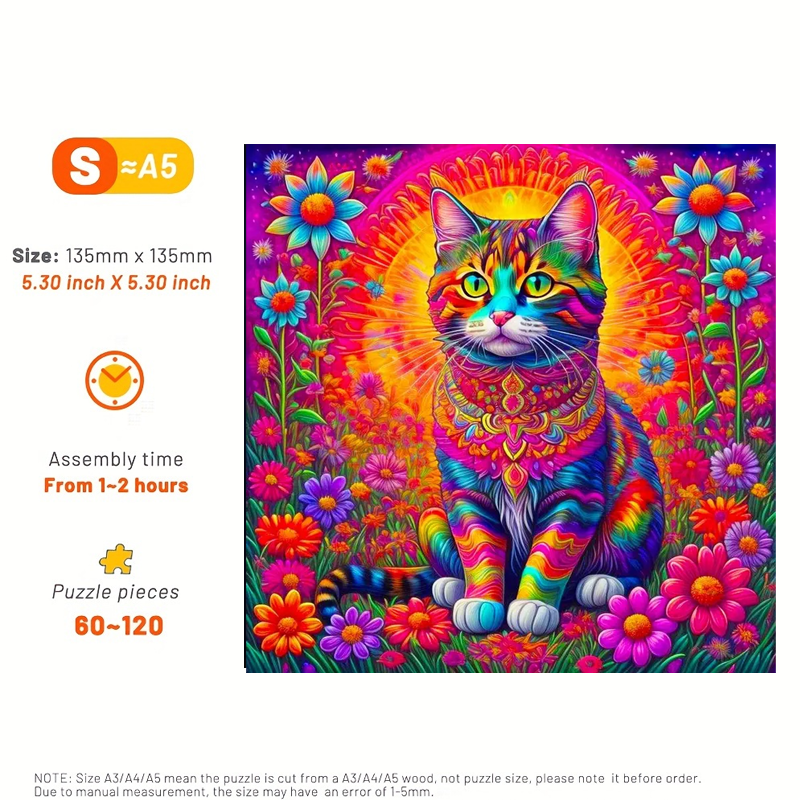 Flower Cat - Wooden Jigsaw Puzzle - image 2