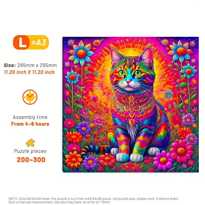Flower Cat - Wooden Jigsaw Puzzle - image 3