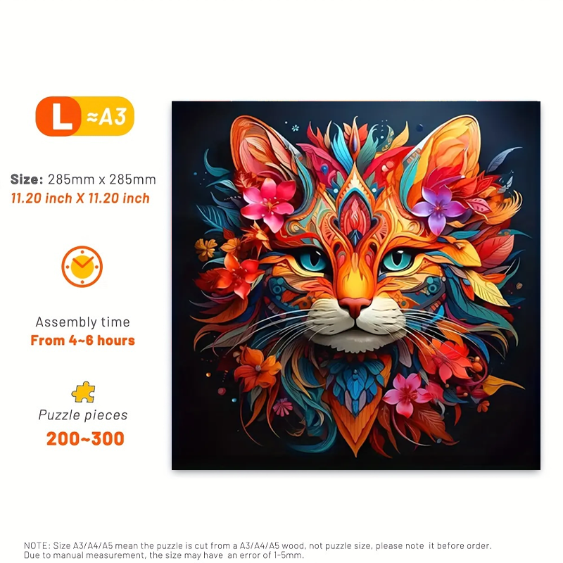 Cat As Beautiful As Flowers - Wooden Jigsaw Puzzle - image 2