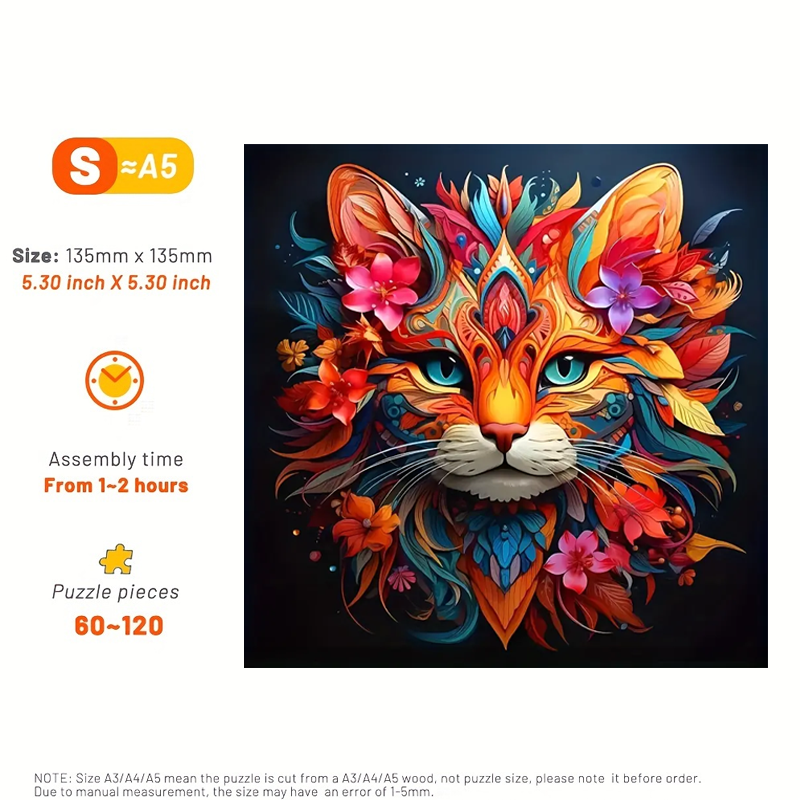 Cat As Beautiful As Flowers - Wooden Jigsaw Puzzle - image 3
