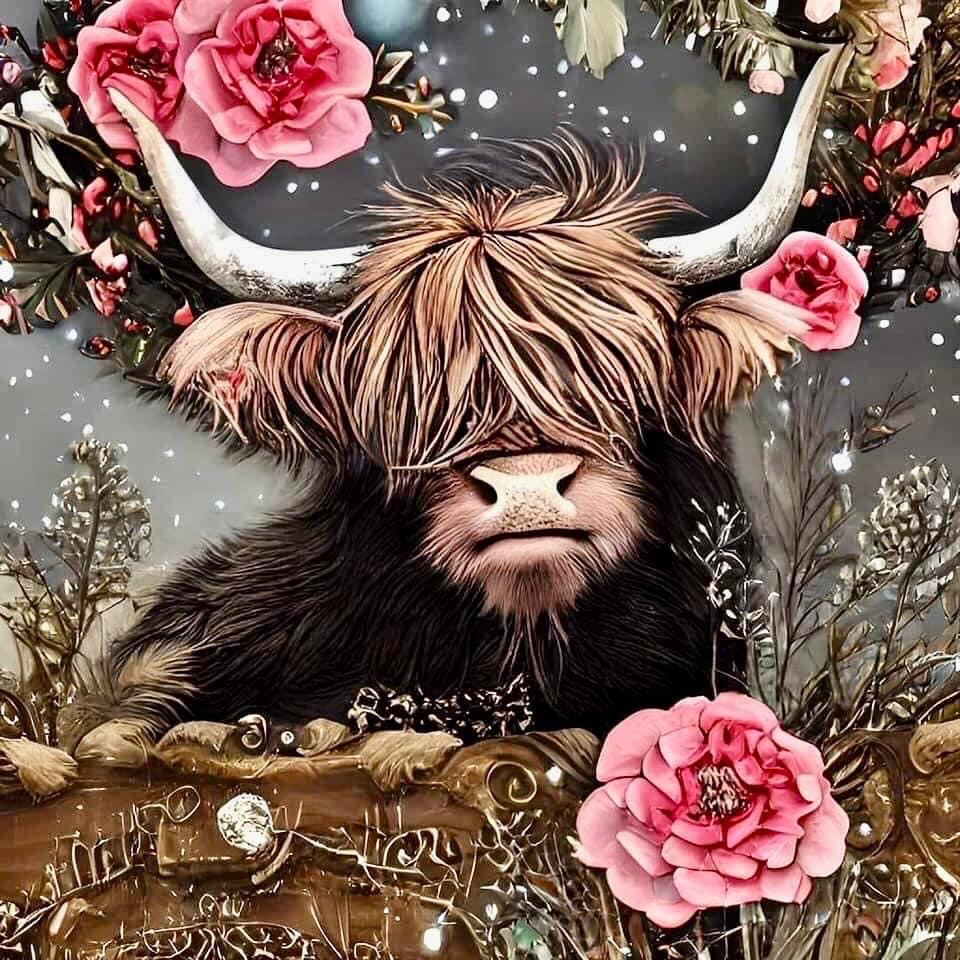 Highland Rose Cow - Wooden Jigsaw Puzzle - A3  - Wooden Gift Packaging - image 0