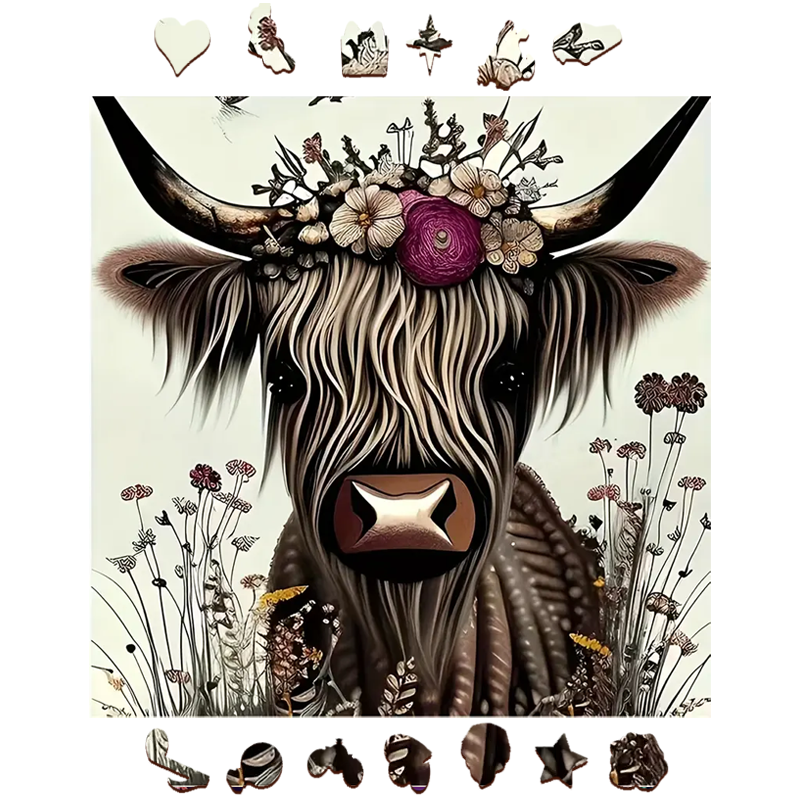 Cow - Wooden Jigsaw Puzzle - image 1