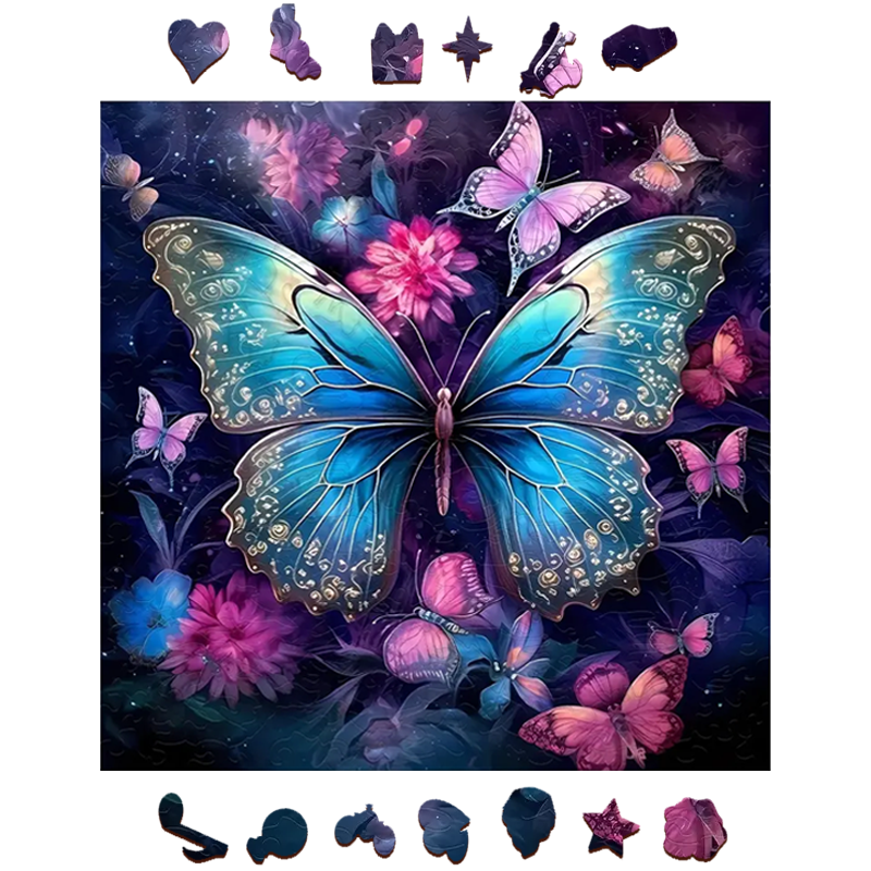 Colorful Butterfly - Wooden Jigsaw Puzzle - image 1