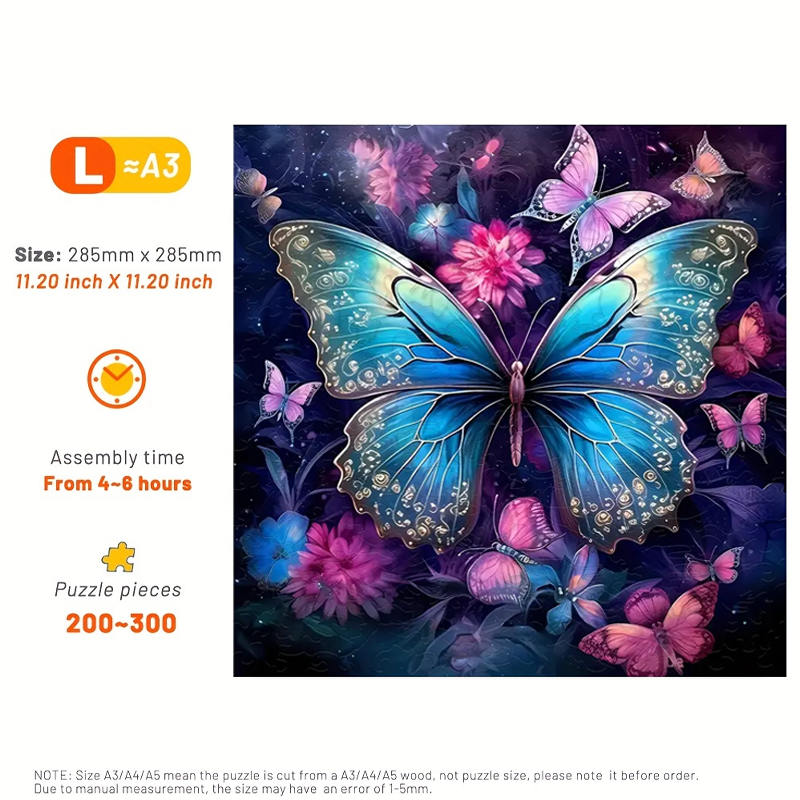 Colorful Butterfly - Wooden Jigsaw Puzzle - image 3